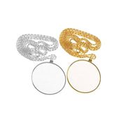 Monocle Lens Necklace 5x Magnifier Magnifying Glass Pendant Coin Gold Silver - Gold V528-MAGNIFYINGGLASS-GLOD-751091