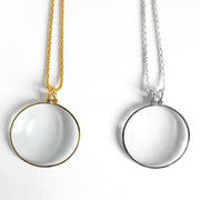 Monocle Lens Necklace 5x Magnifier Magnifying Glass Pendant Coin Gold Silver - Gold V528-MAGNIFYINGGLASS-GLOD-751091