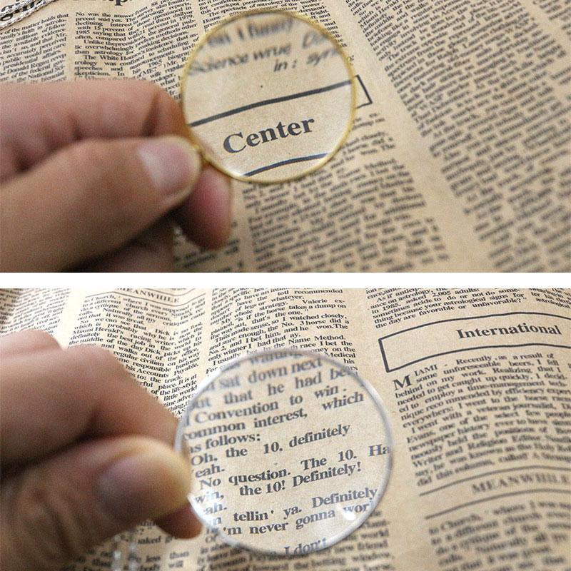 Monocle Lens Necklace 5x Magnifier Magnifying Glass Pendant Coin Gold Silver - Gold V528-MAGNIFYINGGLASS-GLOD-751091