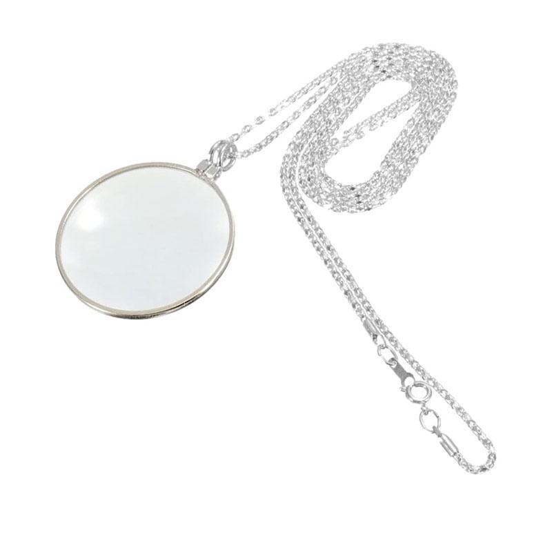 Monocle Lens Necklace 5x Magnifier Magnifying Glass Pendant Coin Gold Silver - Gold V528-MAGNIFYINGGLASS-GLOD-751091