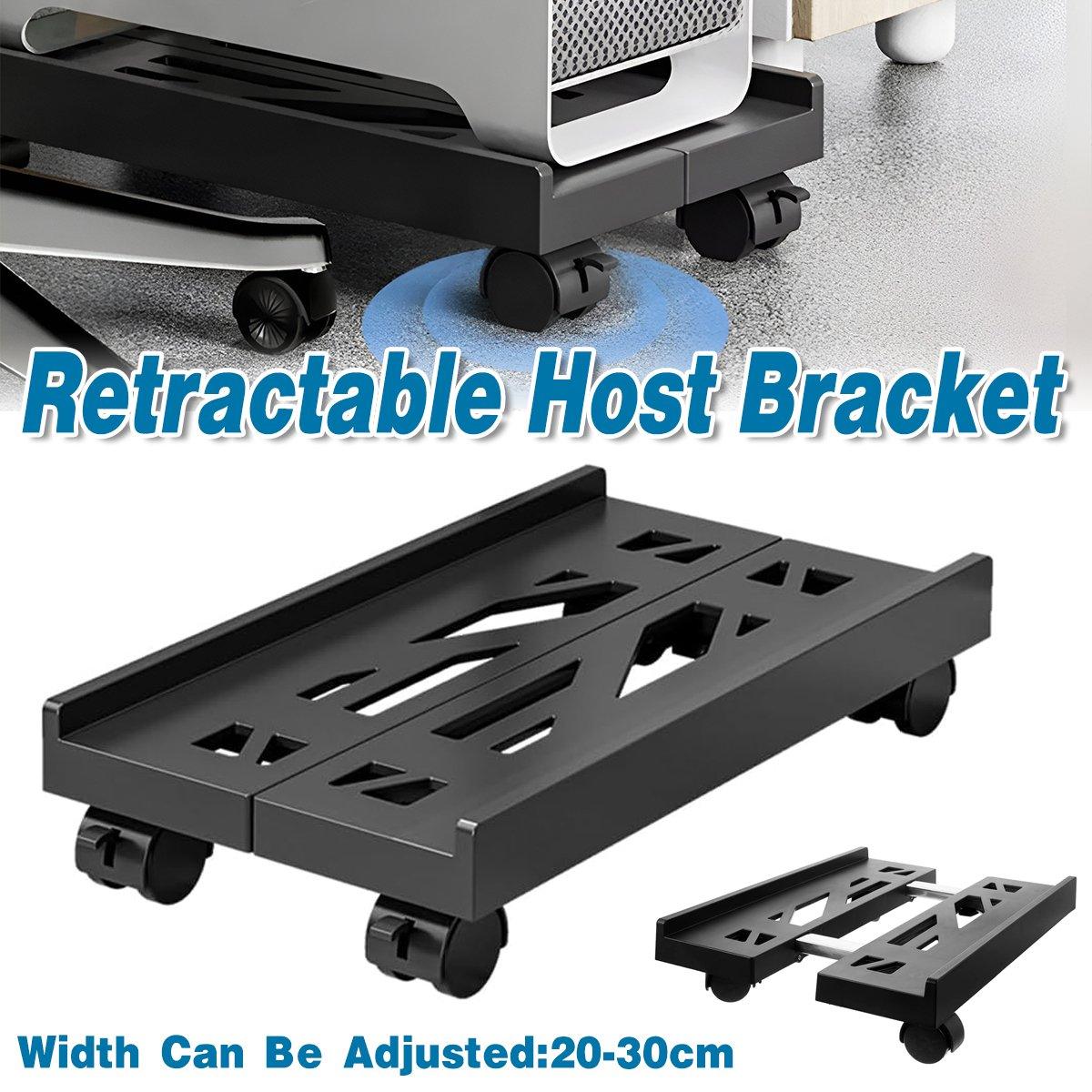 Plastic Computer Case Bracket Retractable Mobile Host Shelf for Under Desk Use V528-MAIN-ENGINE-BRACKET-BLACK-777191