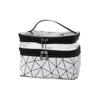 Portable Double-Layer Large Capacity Waterproof Cosmetic Bag Travel Toiletry Bag - Black V528-MAKEUP-BAG-BLACK-154206