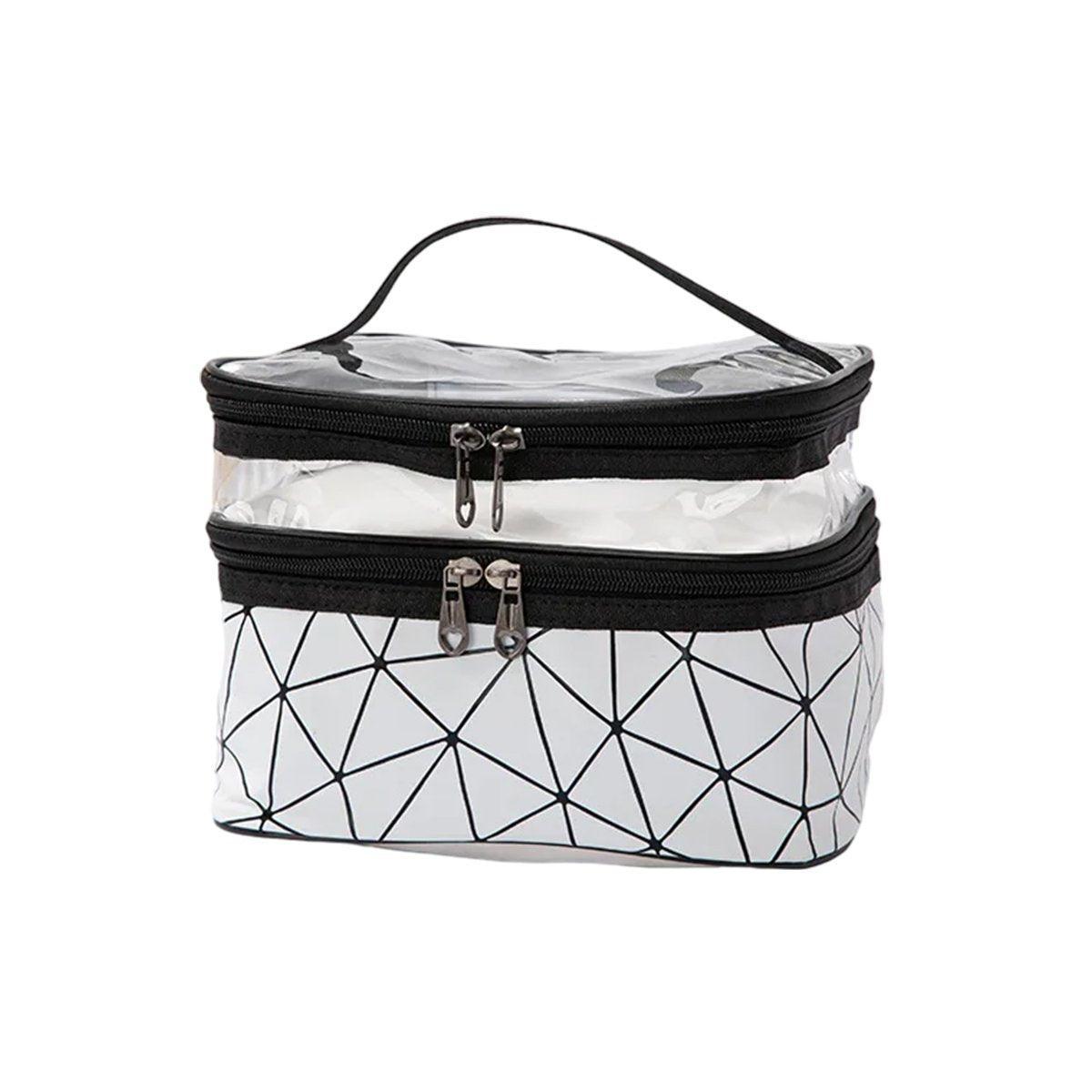 Portable Double-Layer Large Capacity Waterproof Cosmetic Bag Travel Toiletry Bag - Blue V528-MAKEUP-BAG-BLUE-989251