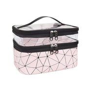Portable Double-Layer Large Capacity Waterproof Cosmetic Bag Travel Toiletry Bag - Blue V528-MAKEUP-BAG-BLUE-989251