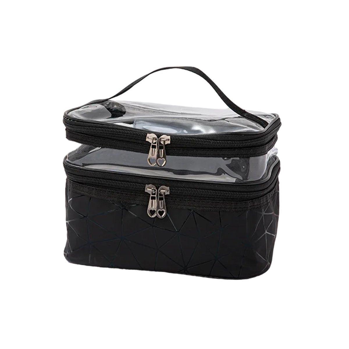 Portable Double-Layer Large Capacity Waterproof Cosmetic Bag Travel Toiletry Bag - Blue V528-MAKEUP-BAG-BLUE-989251