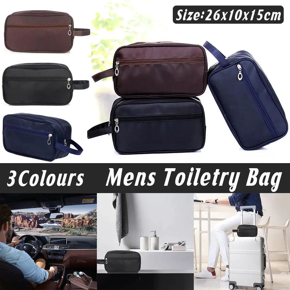 Large Capacity Portable Travel Cosmetic Bag for Men Outdoor Storage 3 Colours - Dark Blue V528-MAKEUP-BAG-DARK-BLUE-789368