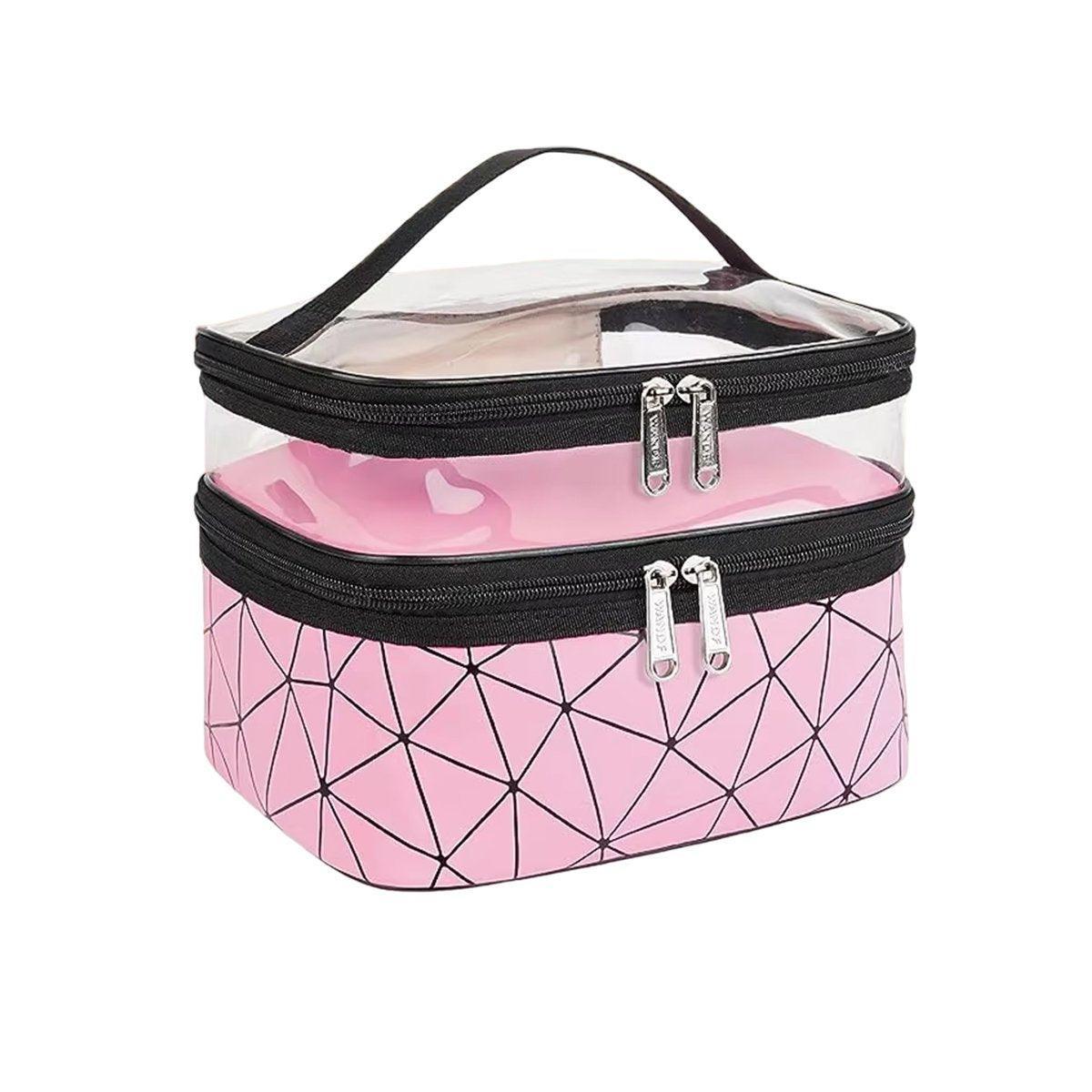 Portable Double-Layer Large Capacity Waterproof Cosmetic Bag Travel Toiletry Bag - Green V528-MAKEUP-BAG-GREEN-625752