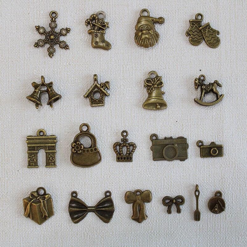 Mixed Tibetan Charms Pendants 50g Silver Bronze for Jewellery DIY Craft Making - Silver V528-MAKINGCRAFT-50G-SILVER-645855