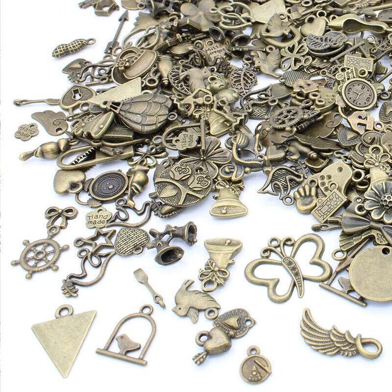 Mixed Tibetan Charms Pendants 50g Silver Bronze for Jewellery DIY Craft Making - Silver V528-MAKINGCRAFT-50G-SILVER-645855
