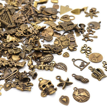 Mixed Tibetan Charms Pendants 50g Silver Bronze for Jewellery DIY Craft Making - Silver V528-MAKINGCRAFT-50G-SILVER-645855