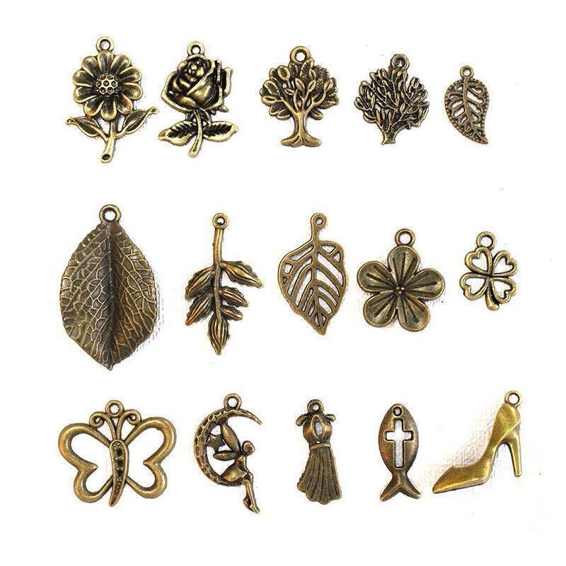 Mixed Tibetan Charms Pendants 50g Silver Bronze for Jewellery DIY Craft Making - Silver V528-MAKINGCRAFT-50G-SILVER-645855