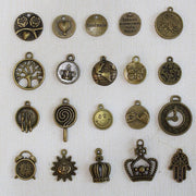 Mixed Tibetan Charms Pendants 50g Silver Bronze for Jewellery DIY Craft Making - Silver V528-MAKINGCRAFT-50G-SILVER-645855