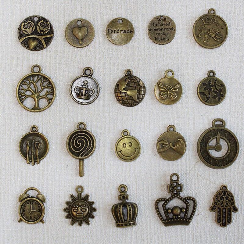 Mixed Tibetan Charms Pendants 50g Silver Bronze for Jewellery DIY Craft Making - Silver V528-MAKINGCRAFT-50G-SILVER-645855
