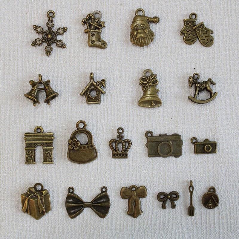 Mixed Tibetan Charms Pendants 50g Silver Bronze for Jewellery DIY Craft Making - Silver V528-MAKINGCRAFT-50G-SILVER-645855