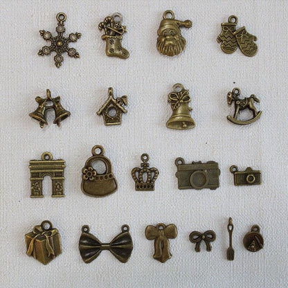 Mixed Tibetan Charms Pendants 50g Silver Bronze for Jewellery DIY Craft Making - Silver V528-MAKINGCRAFT-50G-SILVER-645855