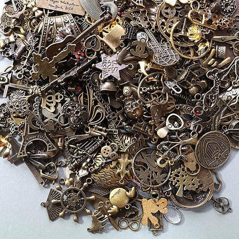 Mixed Tibetan Charms Pendants 50g Silver Bronze for Jewellery DIY Craft Making - Silver V528-MAKINGCRAFT-50G-SILVER-645855