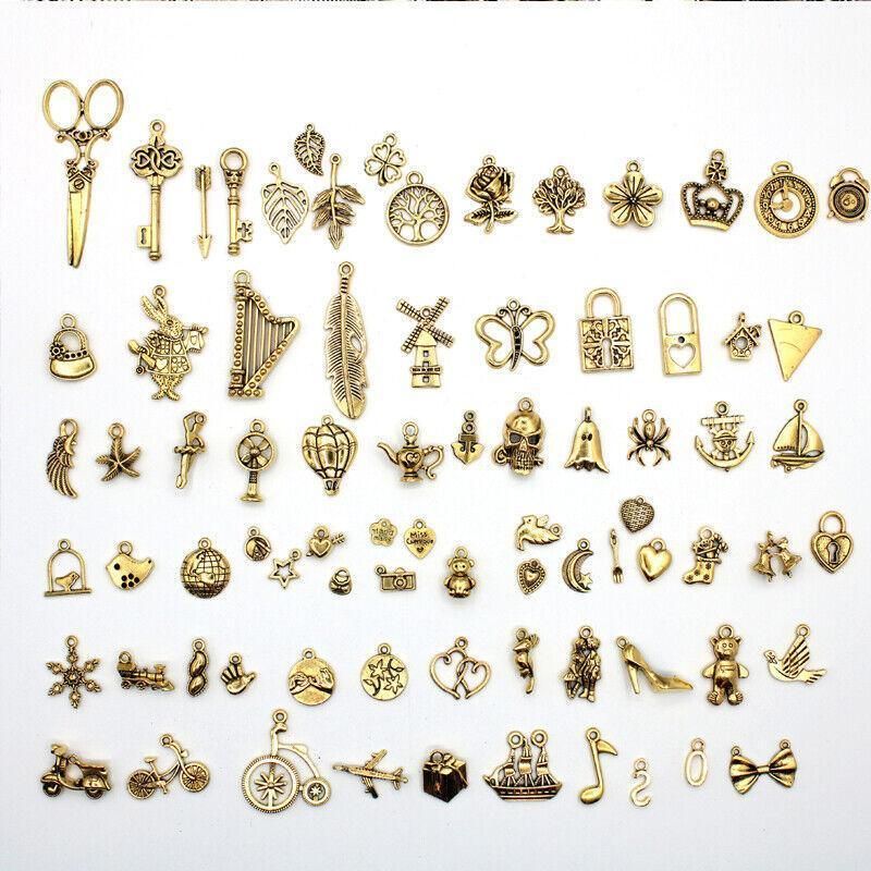 Mixed Tibetan Charms Pendants 50g Silver Bronze for Jewellery DIY Craft Making - Silver V528-MAKINGCRAFT-50G-SILVER-645855