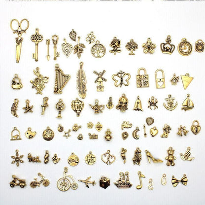 Mixed Tibetan Charms Pendants 50g Silver Bronze for Jewellery DIY Craft Making - Silver V528-MAKINGCRAFT-50G-SILVER-645855