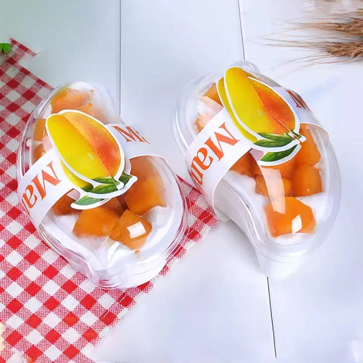 100PCS Clear Cake Boxes for Mousse Fruit Mango Layered Desserts Ice Cream Pastry V528-MANGO-BOX-100PCS-650256