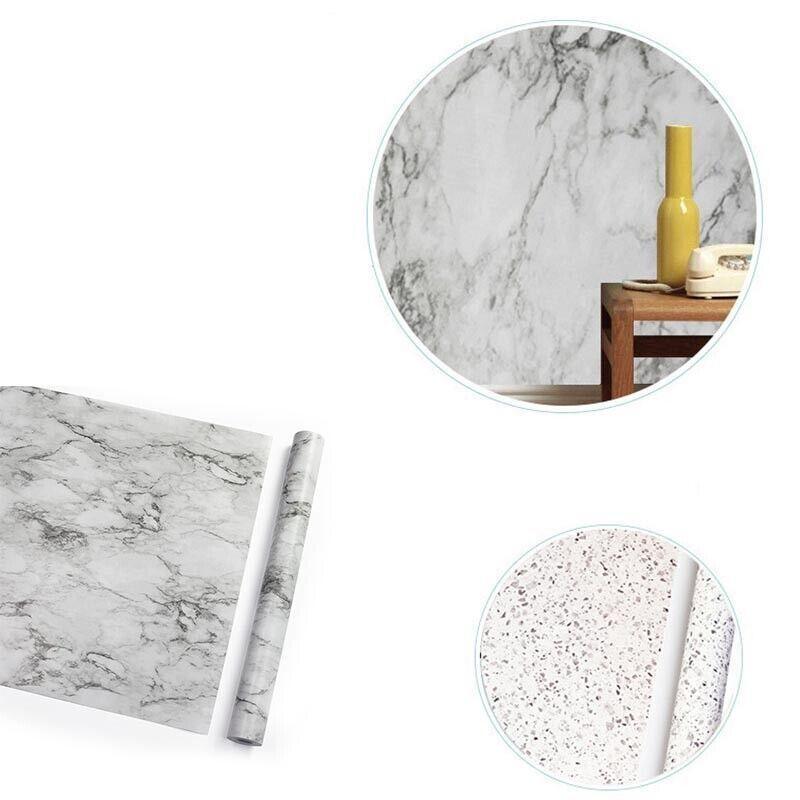 10M Marble Self-Adhesive PVC Wall Sticker Wallpaper Decor - Black Marble-A V528-MARBLESTICKER-HZ4010-207095