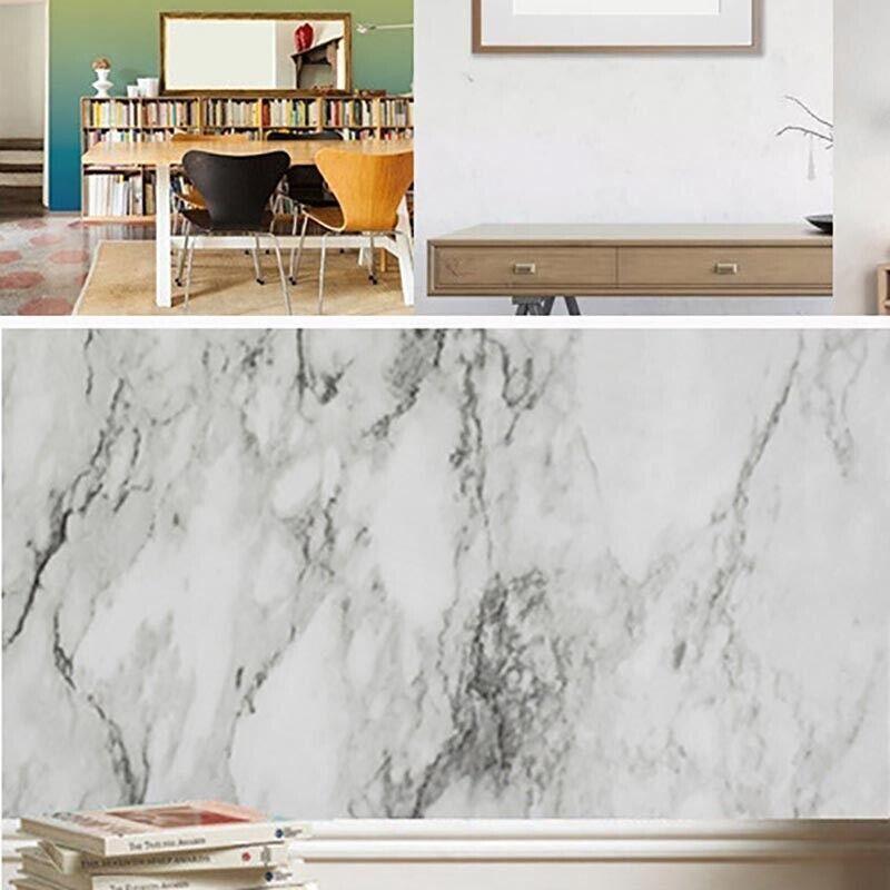 10M Marble Self-Adhesive PVC Wall Sticker Wallpaper Decor - Black Marble-A V528-MARBLESTICKER-HZ4010-207095