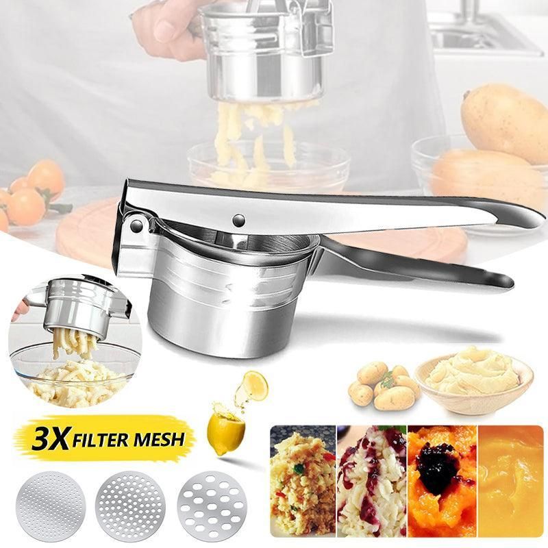Potato Ricer Masher Fruit Press With 3 Discs Professional All Stainless Steel Au V528-MASHER-943134