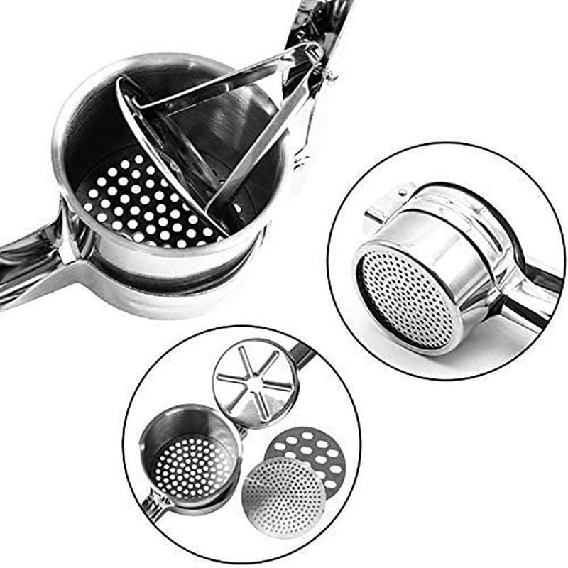 Potato Ricer Masher Fruit Press With 3 Discs Professional All Stainless Steel Au V528-MASHER-943134
