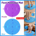 37/55cm Soft Silicone Circular Foot Mat with Textured Surface - Blue-37cm V528-MASSAGE-37CM-BLUE-497457