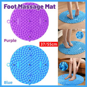 37/55cm Soft Silicone Circular Foot Mat with Textured Surface - Blue-37cm V528-MASSAGE-37CM-BLUE-497457