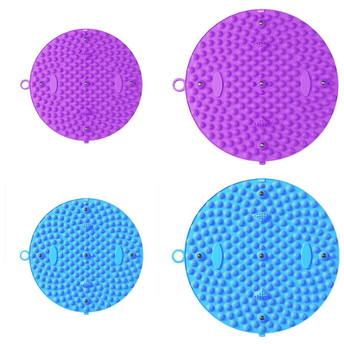 37/55cm Soft Silicone Circular Foot Mat with Textured Surface - Purple-37cm V528-MASSAGE-37CM-PURPLE-569392
