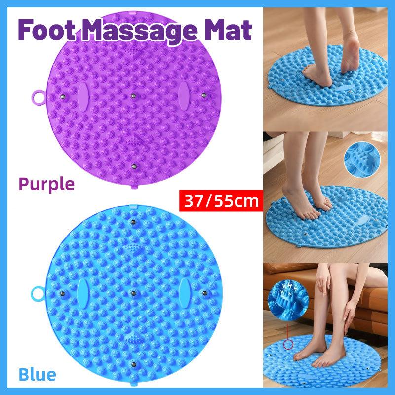 37/55cm Soft Silicone Circular Foot Mat with Textured Surface - Blue-55cm V528-MASSAGE-55CM-BLUE-389179