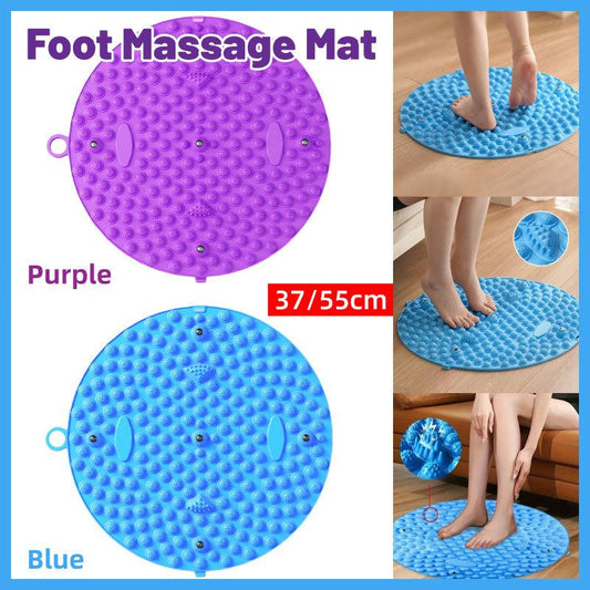 37/55cm Soft Silicone Circular Foot Mat with Textured Surface - Blue-55cm V528-MASSAGE-55CM-BLUE-389179