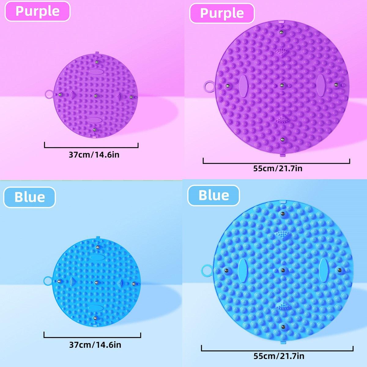 37/55cm Soft Silicone Circular Foot Mat with Textured Surface - Blue-55cm V528-MASSAGE-55CM-BLUE-389179