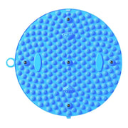 37/55cm Soft Silicone Circular Foot Mat with Textured Surface - Blue-55cm V528-MASSAGE-55CM-BLUE-389179