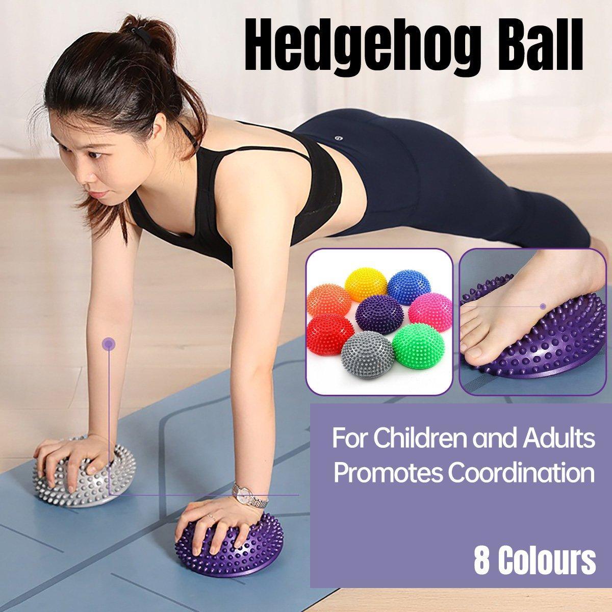 Spiky Massage Ball PVC Half Round Yoga Exercise Foot Hand Cushion - Orange V528-MASSAGE-BALL-ORANGE-991108