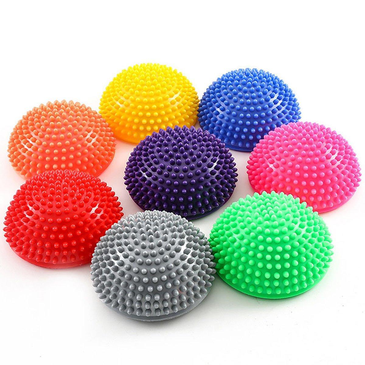 Spiky Massage Ball PVC Half Round Yoga Exercise Foot Hand Cushion - Orange V528-MASSAGE-BALL-ORANGE-991108