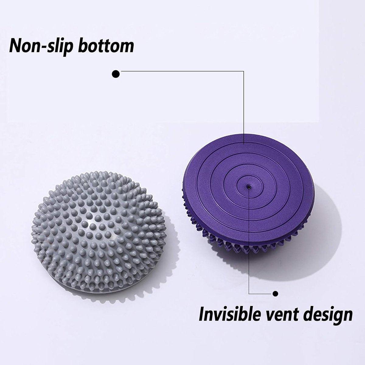 Spiky Massage Ball PVC Half Round Yoga Exercise Foot Hand Cushion - Orange V528-MASSAGE-BALL-ORANGE-991108