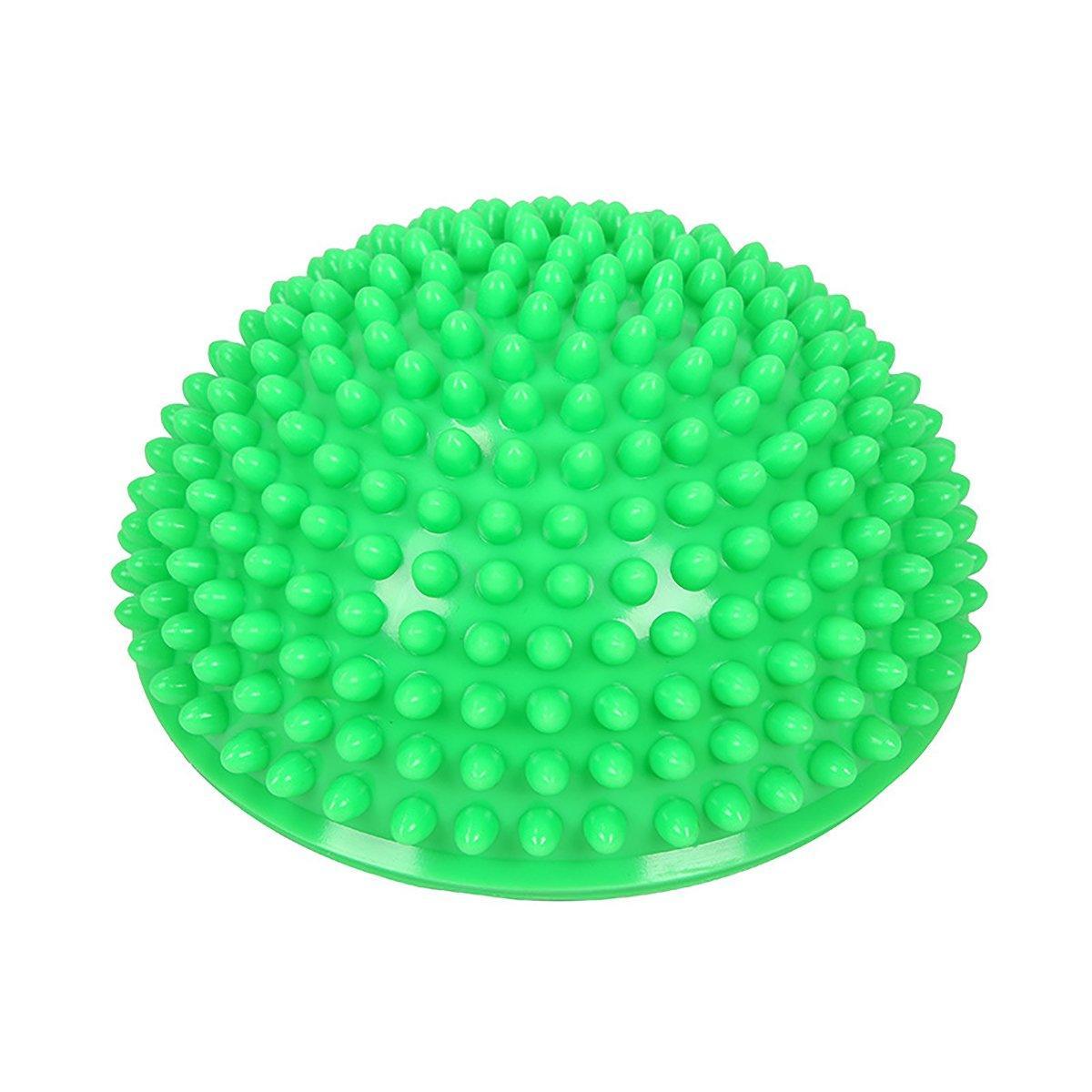 Spiky Massage Ball PVC Half Round Yoga Exercise Foot Hand Cushion - Grey V528-MASSAGE-BALL-SILVER-898109