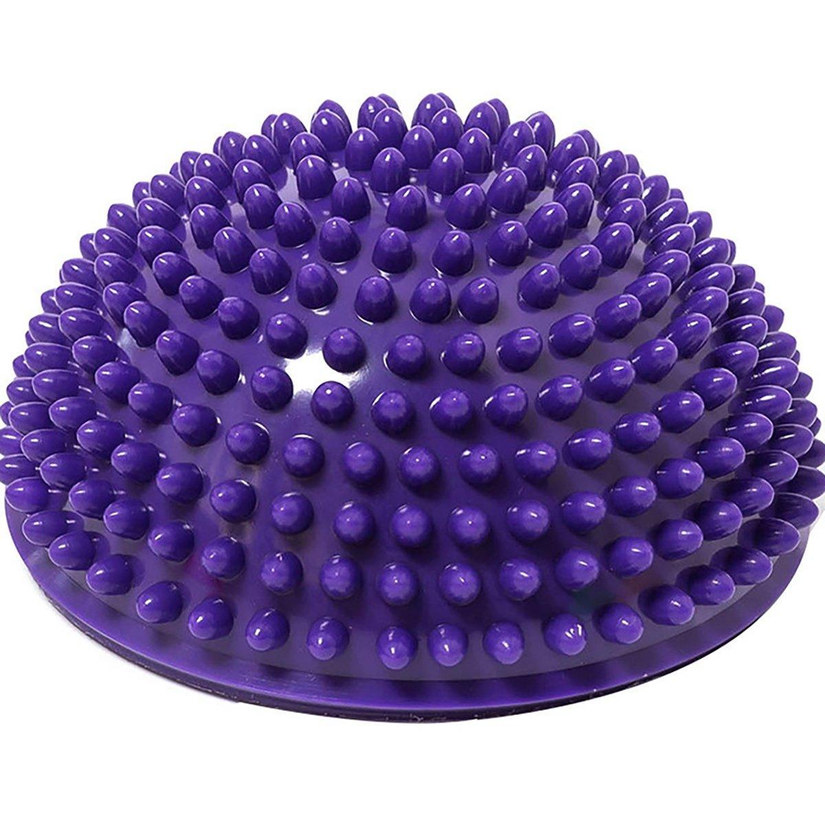 Spiky Massage Ball PVC Half Round Yoga Exercise Foot Hand Cushion - Yellow V528-MASSAGE-BALL-YELLOW-928449