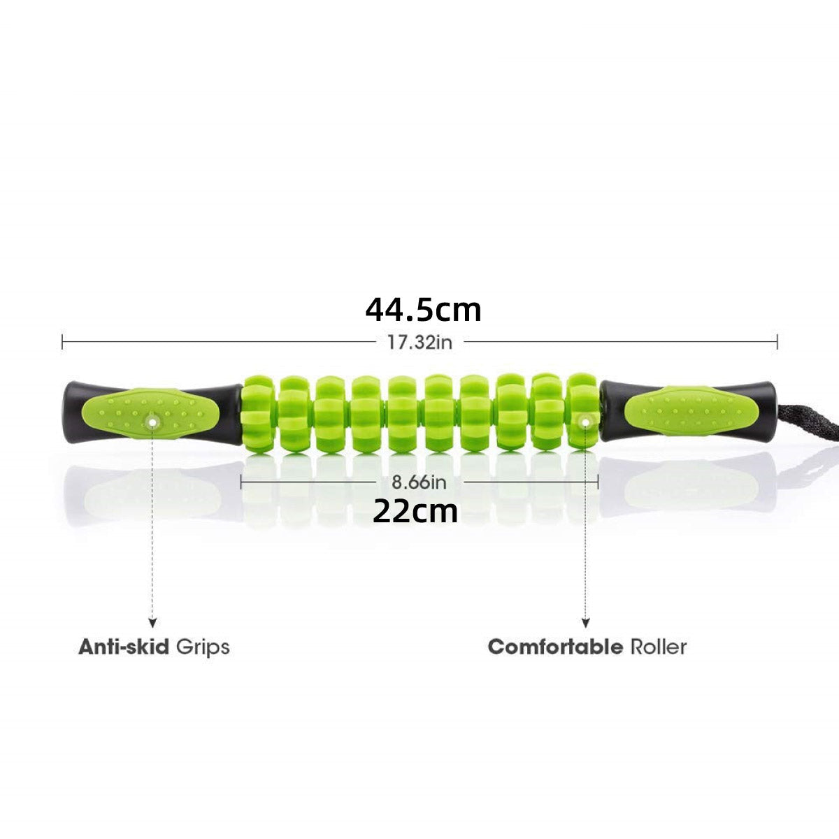 Muscle Roller Stick Full Body Fitness Massage Tool for Home and Gym Use - Green V528-MASSAGE-GREEN-523811