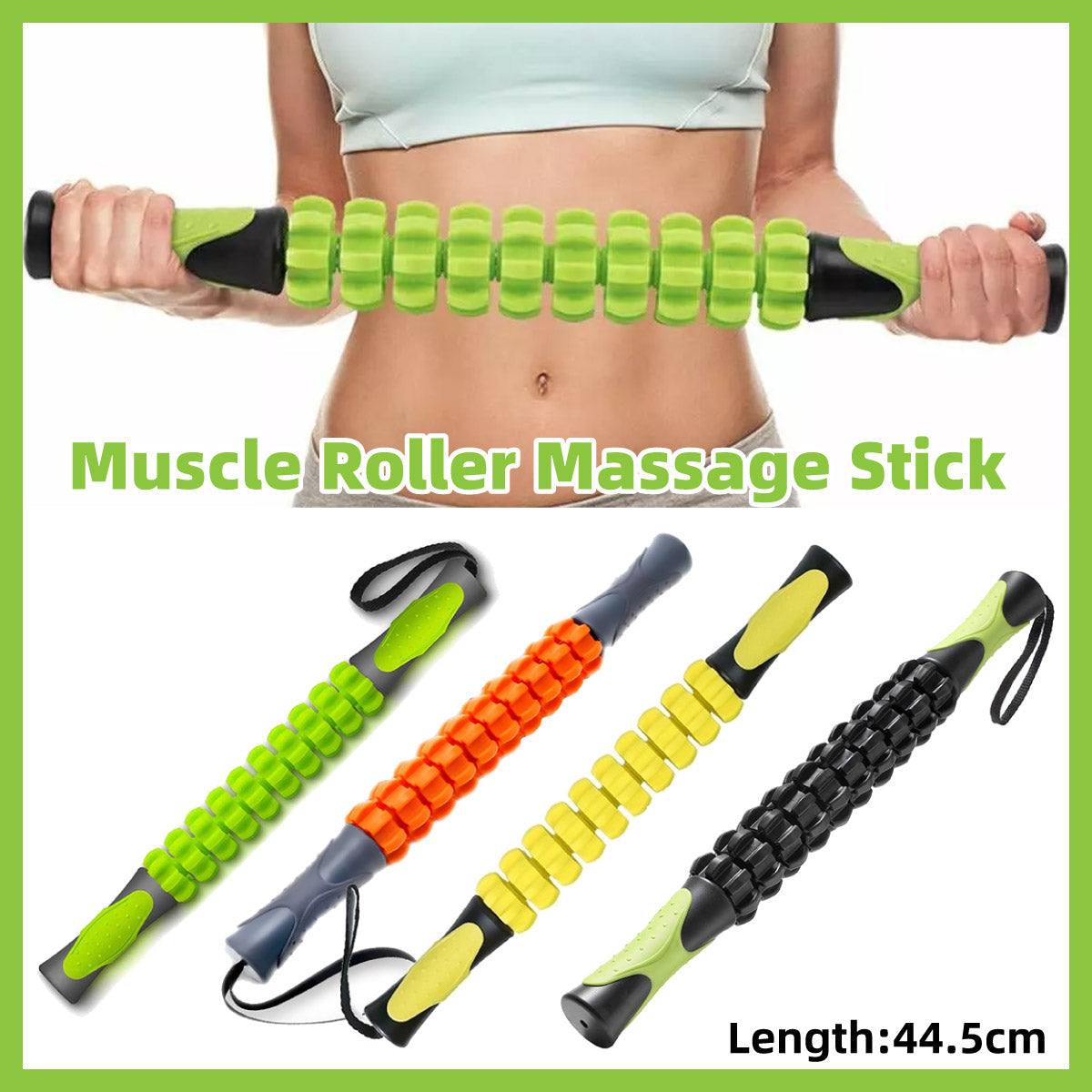 Muscle Roller Stick Full Body Fitness Massage Tool for Home and Gym Use - Orange V528-MASSAGE-ORANGE-439029