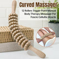 Wooden 12Roller Massage Stick Meridian Therapy Neck Back Thigh Muscle Relaxation V528-MASSAGE-STICK-628939