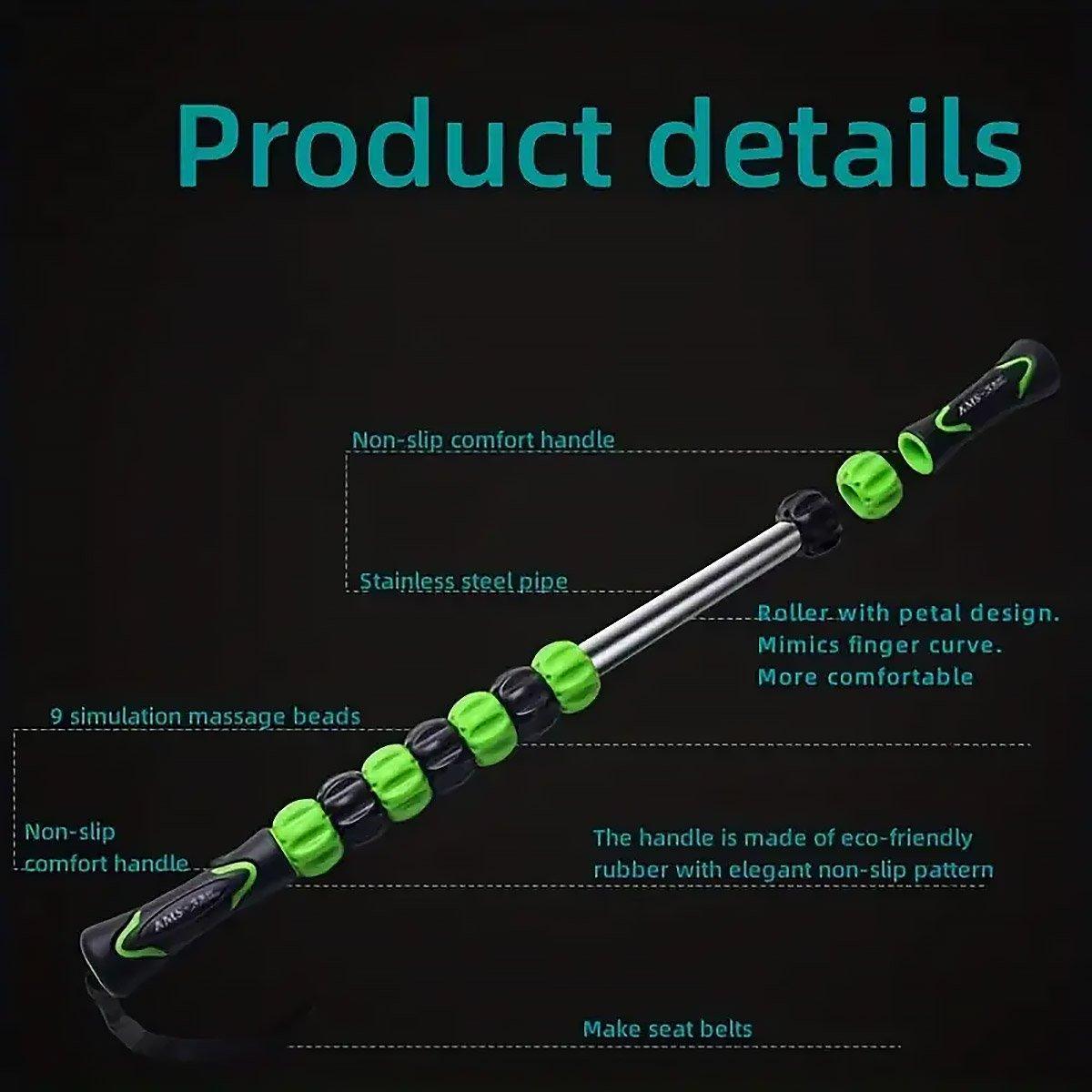 Muscle Massage Sticks Fitness Sport Fascia Rods High Strength Relaxation Roller - Black V528-MASSAGE-STICK-BLACK-840863