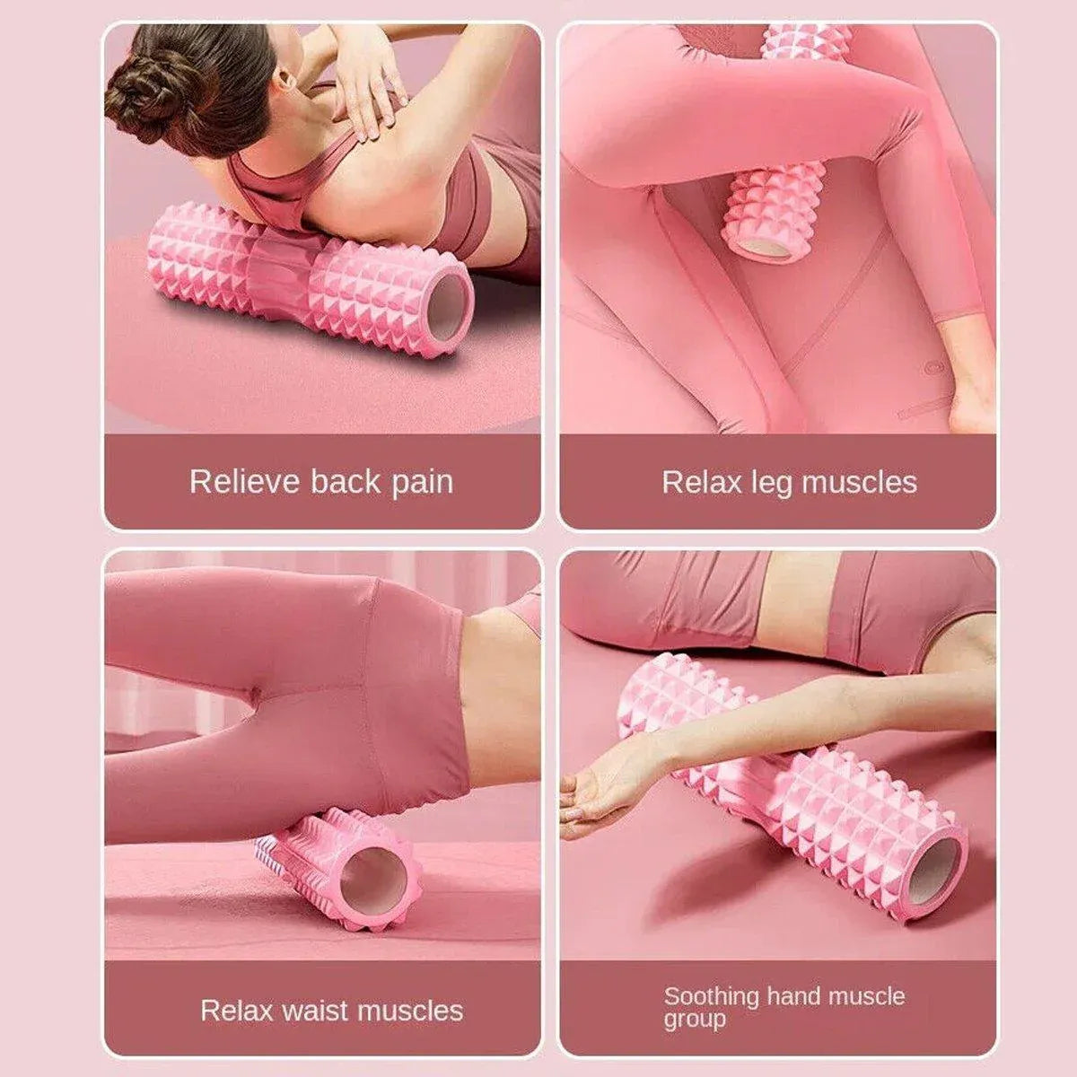 High Density EVA Foam Roller Yoga Massage Stick for Fitness - Wolf Tooth Style Purple-33cm V528-MASSAGE-STICK-LY-33-PURPLE-606320