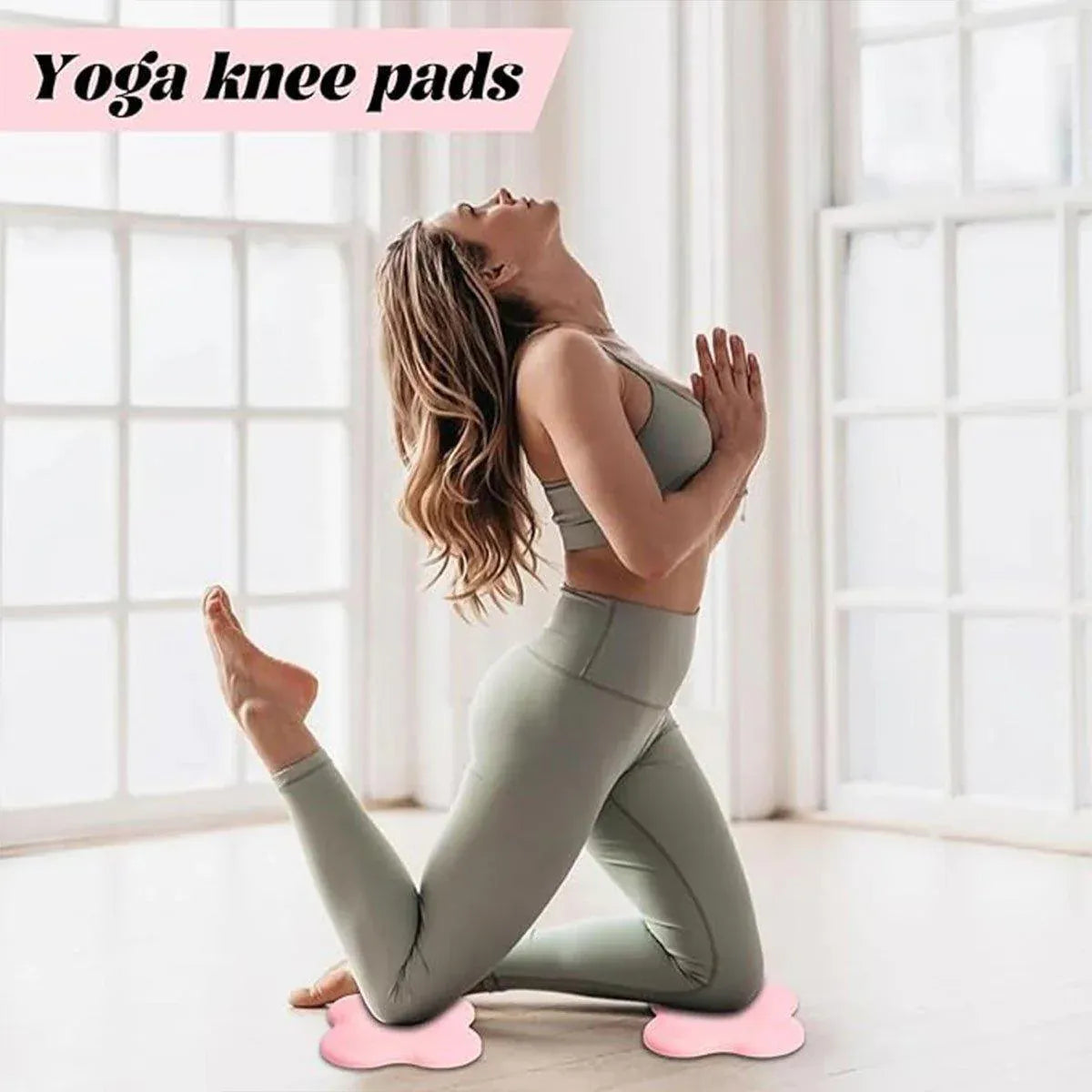2pcs Thick Yoga Kneeling Mat Knee Cushion for Elbow Support Gym Workout Pad - Pink V528-MAT-2PCS-PINK-129673