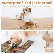 Waterproof Pet Floor Mat Carpet For Dog Cage Feeding Area Anti Slip Washable - Cat-White V528-MAT-MMJC-45X60-917113