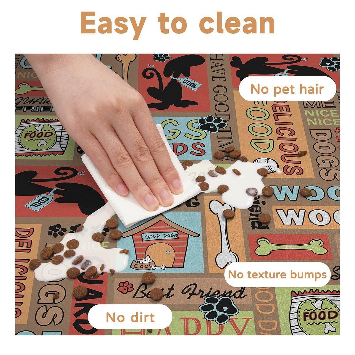 Waterproof Pet Floor Mat Carpet For Dog Cage Feeding Area Anti Slip Washable - Cat-White V528-MAT-MMJC-45X60-917113