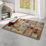 Waterproof Pet Floor Mat Carpet For Dog Cage Feeding Area Anti Slip Washable - Cat-White V528-MAT-MMJC-45X60-917113