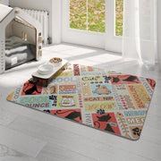 Waterproof Pet Floor Mat Carpet For Dog Cage Feeding Area Anti Slip Washable - Cat-White V528-MAT-MMJC-45X60-917113