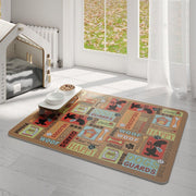 Waterproof Pet Floor Mat Carpet For Dog Cage Feeding Area Anti Slip Washable - Cat-White V528-MAT-MMJC-45X60-917113